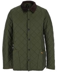 Barbour - 'Heritage Liddesdale' Jacket With Classic Corduroy Collar And Logo Lettering On The Front - Lyst