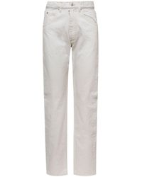 Maison Margiela - Jeans a cinque tasche dritti con cuciture a contrasto in denim di cotone - Lyst