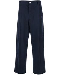 Bottega Veneta - Straight Leg Pants With Logo Patch - Lyst