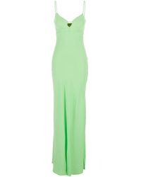 Twinset - Long Dress With Thin Shoulder Straps And Metallic Logo P - Lyst