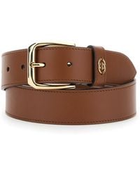 Gucci - Cintura Con Chiusura Con Fibbia Regolabile E Placca Logo Gg Sul - Lyst