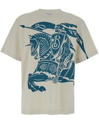 Burberry - T-Shirt With Equestrian Knight Print - Lyst