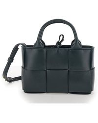 Bottega Veneta - 'Candy Arco' Dark Handbag With Intreccio Motif In - Lyst