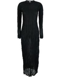 TOTEME - Long Dress 'Column Dress' With V-Neck And Side Slits - Lyst