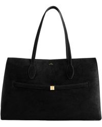 TOTEME - 'Lounge' Tote Bag With Belt And Embossed Logo Lettering O - Lyst