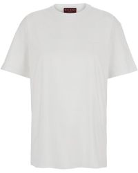 Gucci - Crewneck T-Shirt With Tonal Horsebit Embroidery On The Front - Lyst