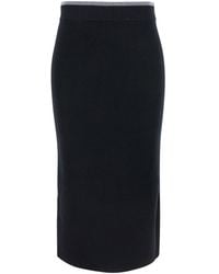 Pinko - Gonna Con Vita Alta A Coste E Patch Logo Sul Retro - Lyst