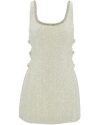 Self-Portrait - Mini Ivory Dress With Bows And Cut-Out - Lyst