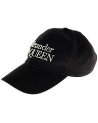 Alexander McQueen - Black Cotton Hat With Logo - Lyst