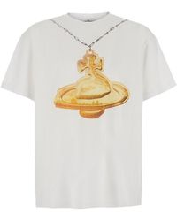 Vivienne Westwood - T-Shirt With Round Neck And Print On The Front - Lyst