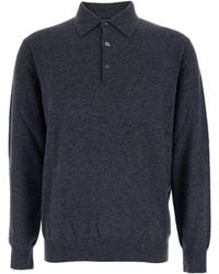 Le Plain - Sweater With Polo Shirt Style Collar And Long Sleeves In - Lyst
