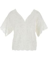 ..,merci - Blouse With V-Neck And Long Sleeves - Lyst