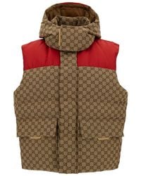 Gucci - Sleeveless Down Jacket With All-Over Gg Motif - Lyst