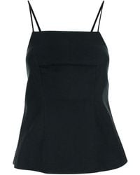 Semicouture - Sleeveless Top With Square Neckline And Button Closu - Lyst