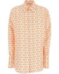 Burberry - Shirt With All-Over Graphic Print - Lyst