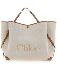 Chloé - 'Chloe Clover' Tote Bag With Logo Lettering On The Front A - Lyst