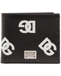Dolce & Gabbana - Calfskin Wallet With Coin Pocket And All-over Dg Print - Lyst