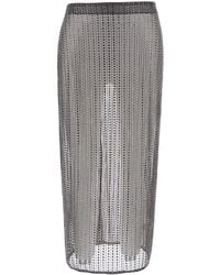 VENUJA - Crystal Midi Skirt With Tech Fabric - Lyst
