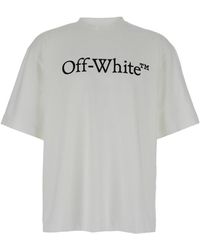 Off-White c/o Virgil Abloh - Off- T-Shirt Oversize Con Stampa Logo A Contrasto - Lyst