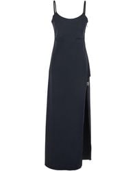 Coperni - Long Dress With Thin Straps And Side Logo Plaque - Lyst