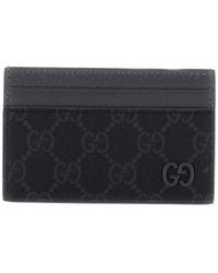 Gucci Black GG Tiger Card Holder for Men Lyst
