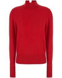 Pinko - Wool And Cashmere Round Neck Sweater Tops - Lyst