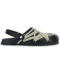 Rick Owens - 'Megalace' Mules With Oversize Decorative Laces And Rear Touch-Strap Closure - Lyst