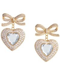 Self-Portrait - Orecchini Con Fiocco E Pendente A Cuore - Lyst