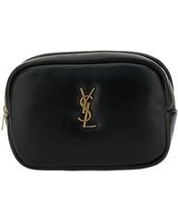 Saint Laurent - 'calypso' Mini Cosmetic Pouch With Cassandre Detail In Leather - Lyst