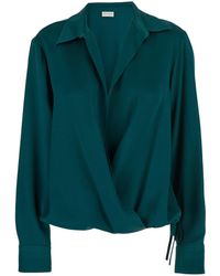 Dries Van Noten - 'Cedar' Blouse With Spread Collar And Elastic Dr - Lyst