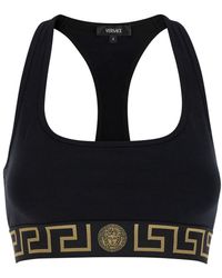 Versace - Sports Bra With Greca And Medusa Detail - Lyst