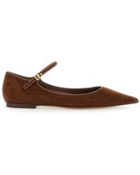 Dolce & Gabbana - Ballerine Con Design A Punta E Logo Dg Laterale - Lyst