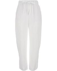 Semicouture - 'Linen Pants' With Side Pockets Trousers - Lyst