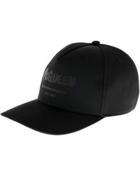 Alexander McQueen - Black Cotton Hat With Graffiti Logo Print - Lyst