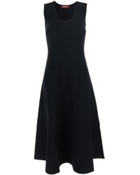Max Mara Flared Technical Mesh Dress in White | Lyst