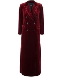 Le Plain - Long Double-Breasted Coat With Peak Revers - Lyst