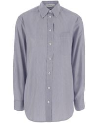 The Row - 'Gavina' Shirt With Classic Collar And All-Over Striped M - Lyst