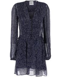 Isabel Marant - 'Loriena' Dress With V Neck And All-Over Print - Lyst