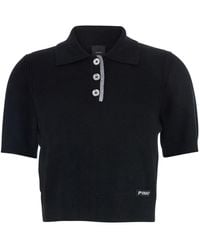 Pinko - Polo Con Patch Logo Sul Fronte E Dettagli A Coste - Lyst