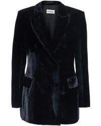 P.A.R.O.S.H. - P.A.R.O..H. Double-Breasted Velvet Blazer Viscose Blazers - Lyst
