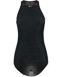 Rick Owens - Ribbed Tank Top With Curved Hem - Lyst