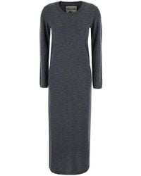 Semicouture - 'Brenda' Long Dress With Round Neck - Lyst