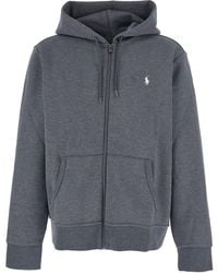 Ralph Lauren - Felpa Con Cappuccio Con Coulisse E Ricamo Cavallino - Lyst