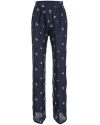 forte_forte - Pants With All-Over Floral Embroidery - Lyst