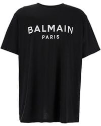 Balmain - Paris" T-Shirt - Lyst