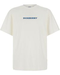 Burberry - 'Ryan' T-Shirt With Logo On The Front And Maxi Logo On The Back - Lyst