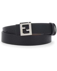 Fendi - Reversible Belt With Ff Plate - Lyst