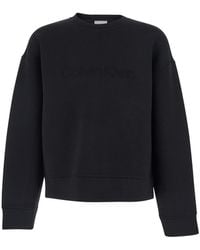 Calvin Klein - Crewneck Sweatshirt With Tone-On-Tone Logo On The F - Lyst