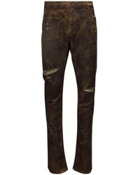 Dolce & Gabbana - Jeans aderenti con strappi in denim di cotone uomo - Lyst