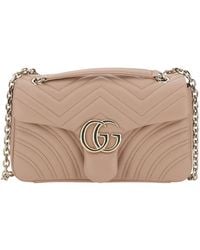 Gucci - 'Gg Marmont' Crossbody Bag With Chain-Link Sliding Shoulder Strap And Gg Plaque On The Front - Lyst